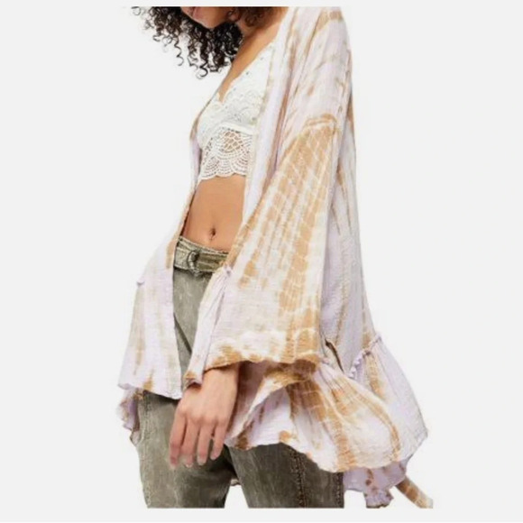 Free People Womens Juniors' Sasha Tie Dye Kimono, size XS - Picture 1 of 8